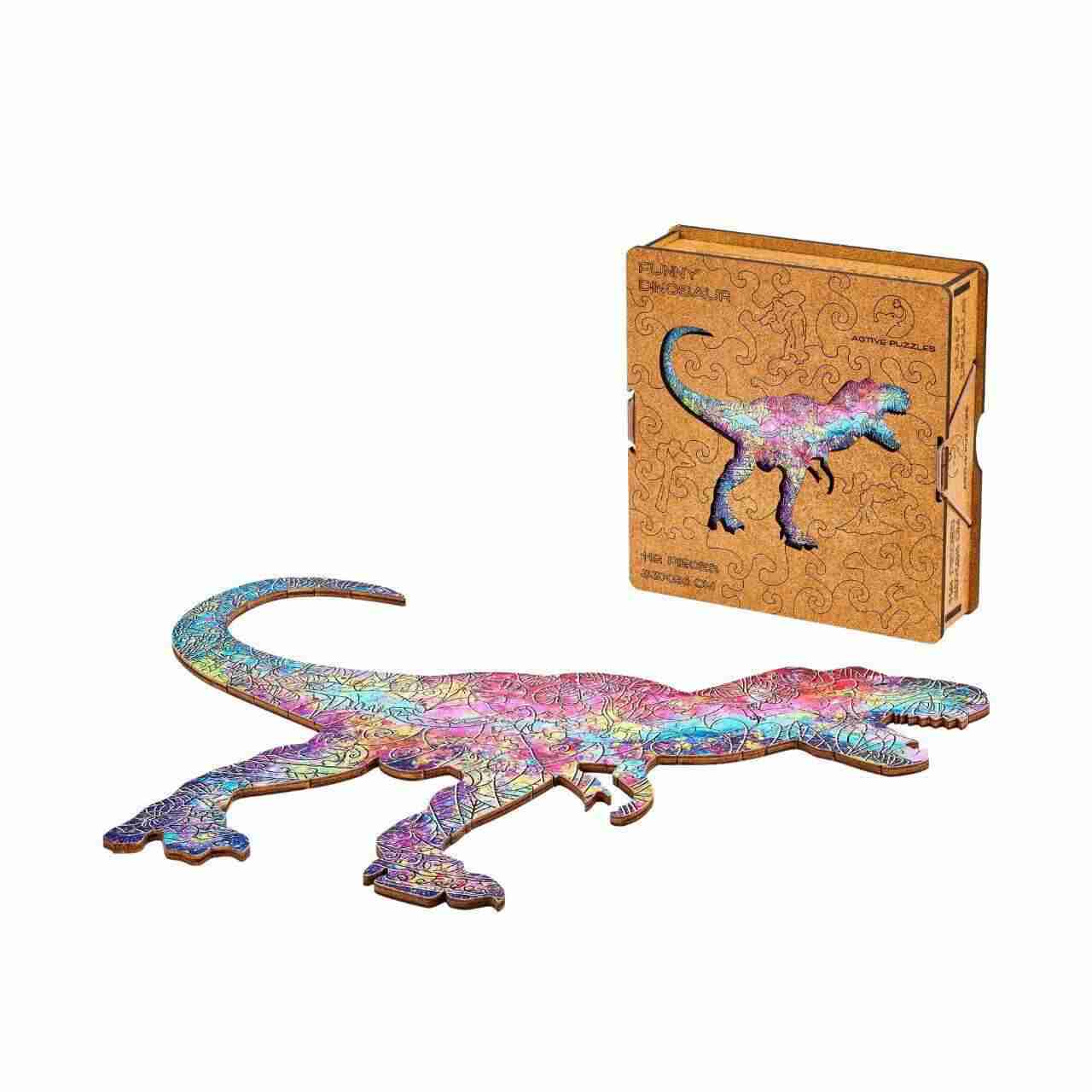 Puzzle dinosaure, bas de Noël, puzzle en bois, puzzle T-Rex en bois qui  fait un beau cadeau, découpé dans du bois non toxique -  France