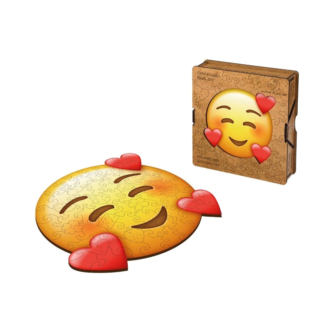 Emoji Three Hearts Wooden Puzzle Unboxing view