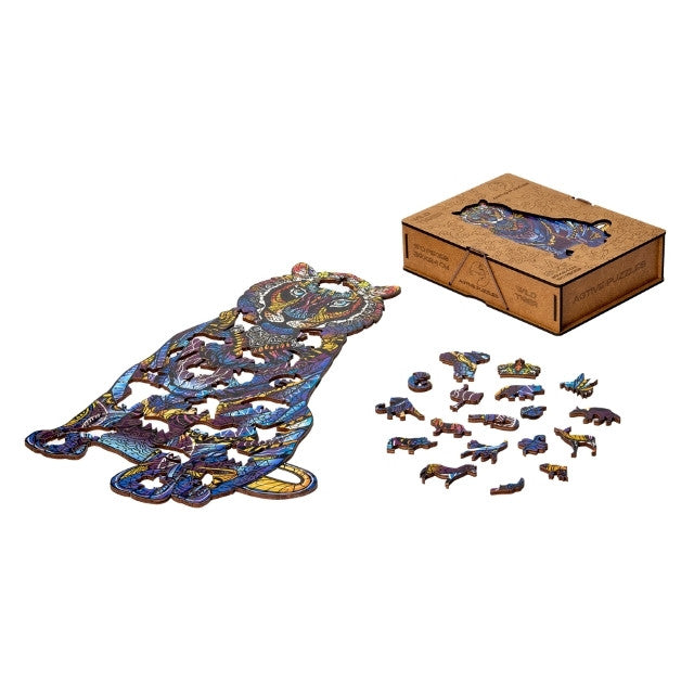 Box And Wild Tiger Wooden Puzzles