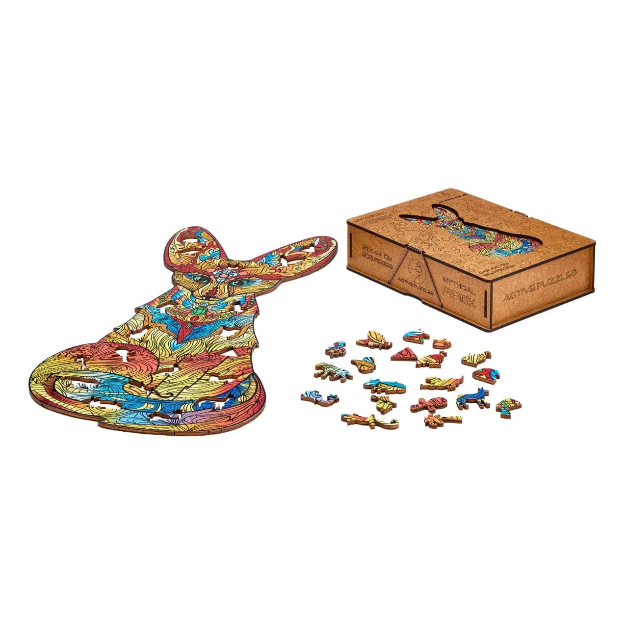 Horizontal Box And Fenek Wooden Puzzles