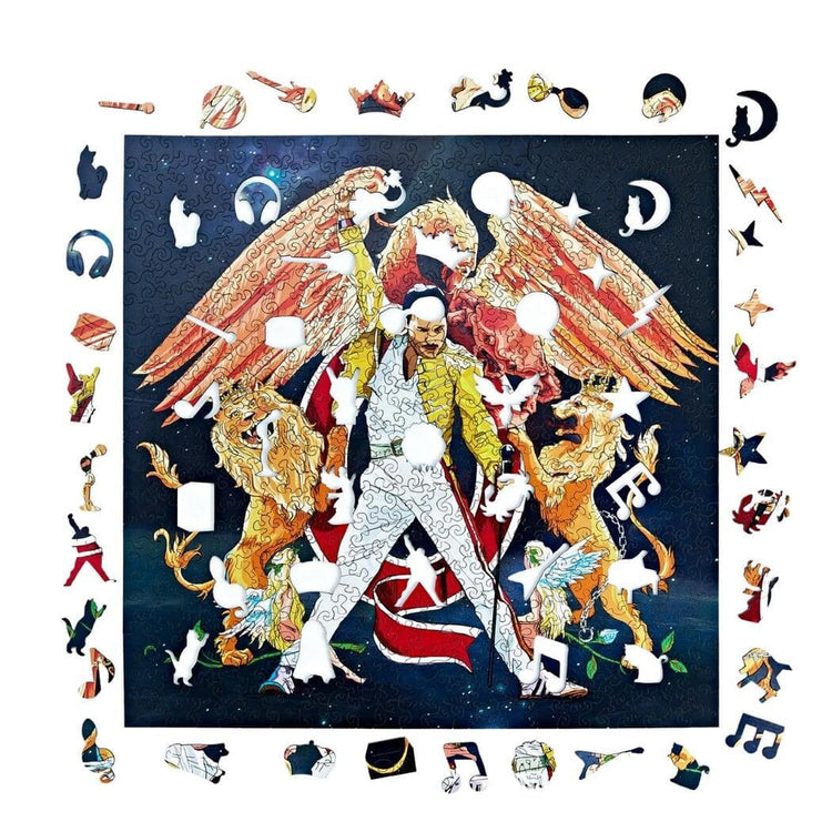 Freddie Mercury Wooden Puzzle 40 x 40 missing pieces