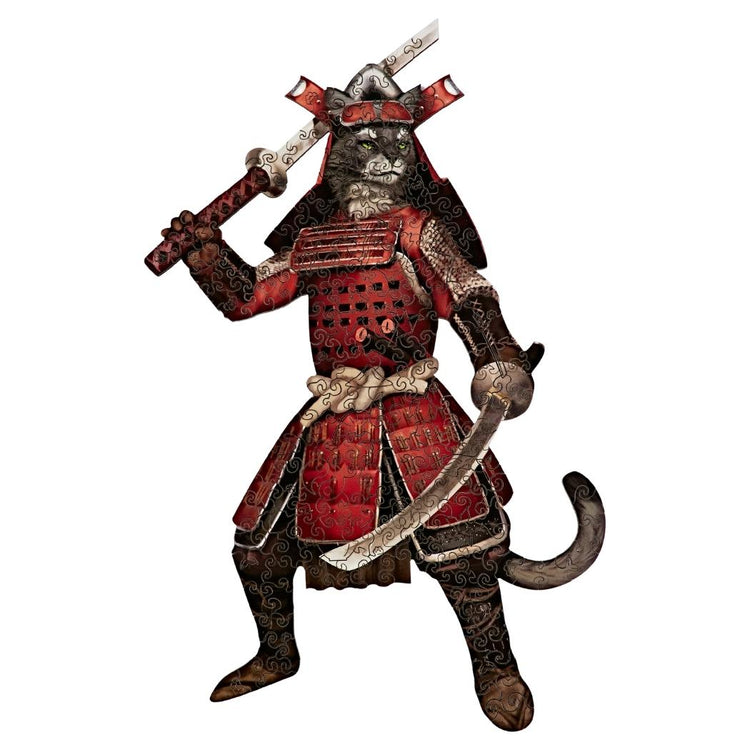 Samurai Cat Wooden Puzzle