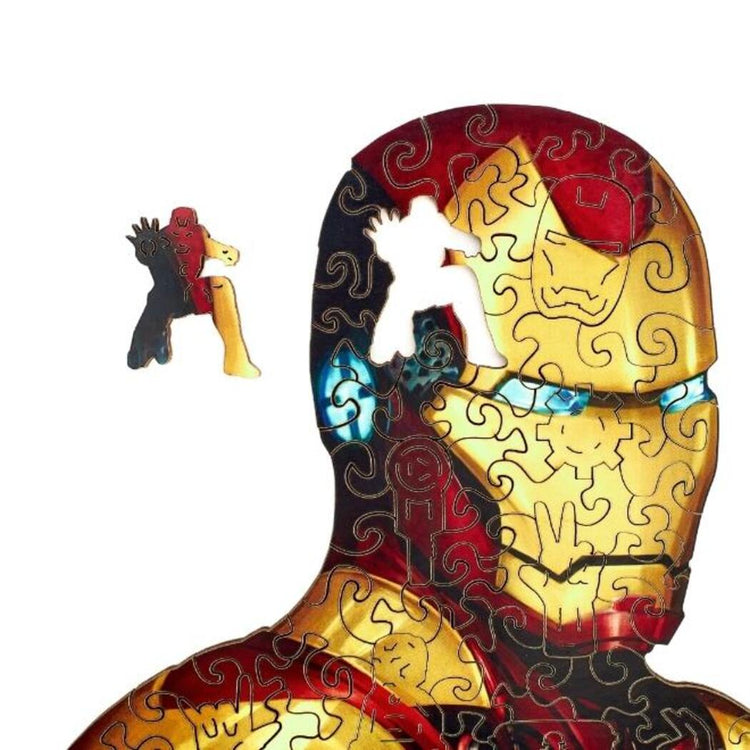 iron man jigsaw puzzle with missing part