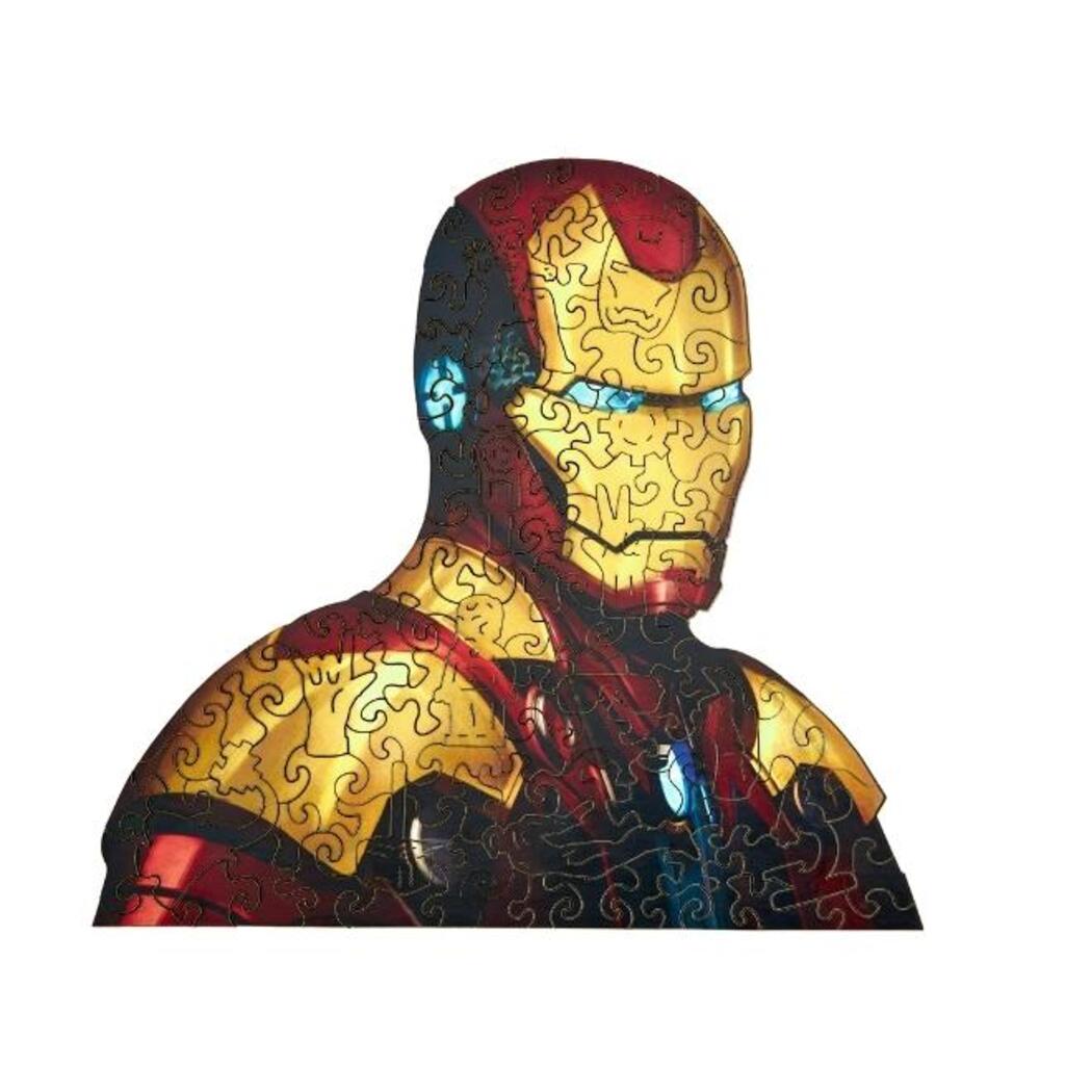 ironman wooden puzzle with pieces