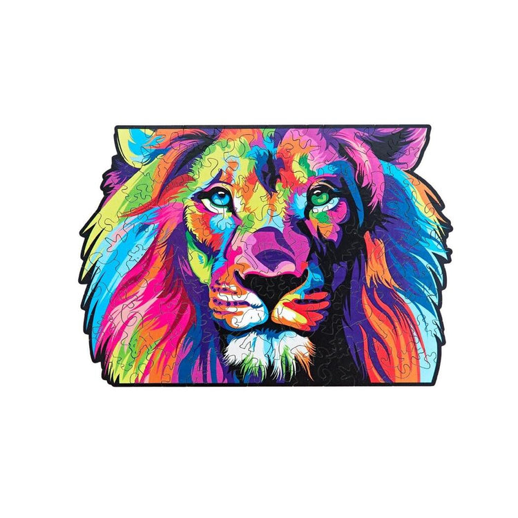 Puzzle en bois Lion multicolore