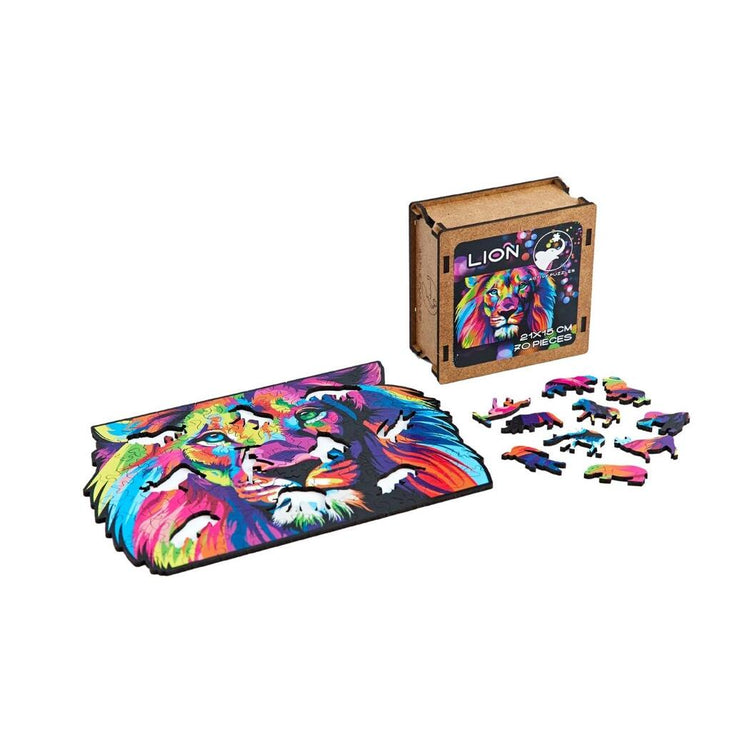 León Multicolor Puzzle de Madera