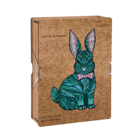 Green Rabbit Wooden Puzzle | Animal Wooden Puzzle Active Puzzles