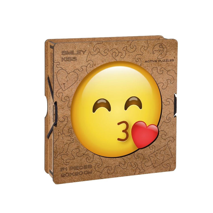 Emoji One Heart Wooden Puzzle Boxing view