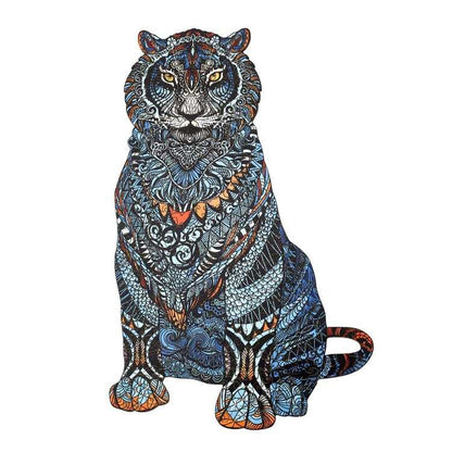 Blue Tiger Wooden Puzzle | Animal Wooden Puzzle Active Puzzles