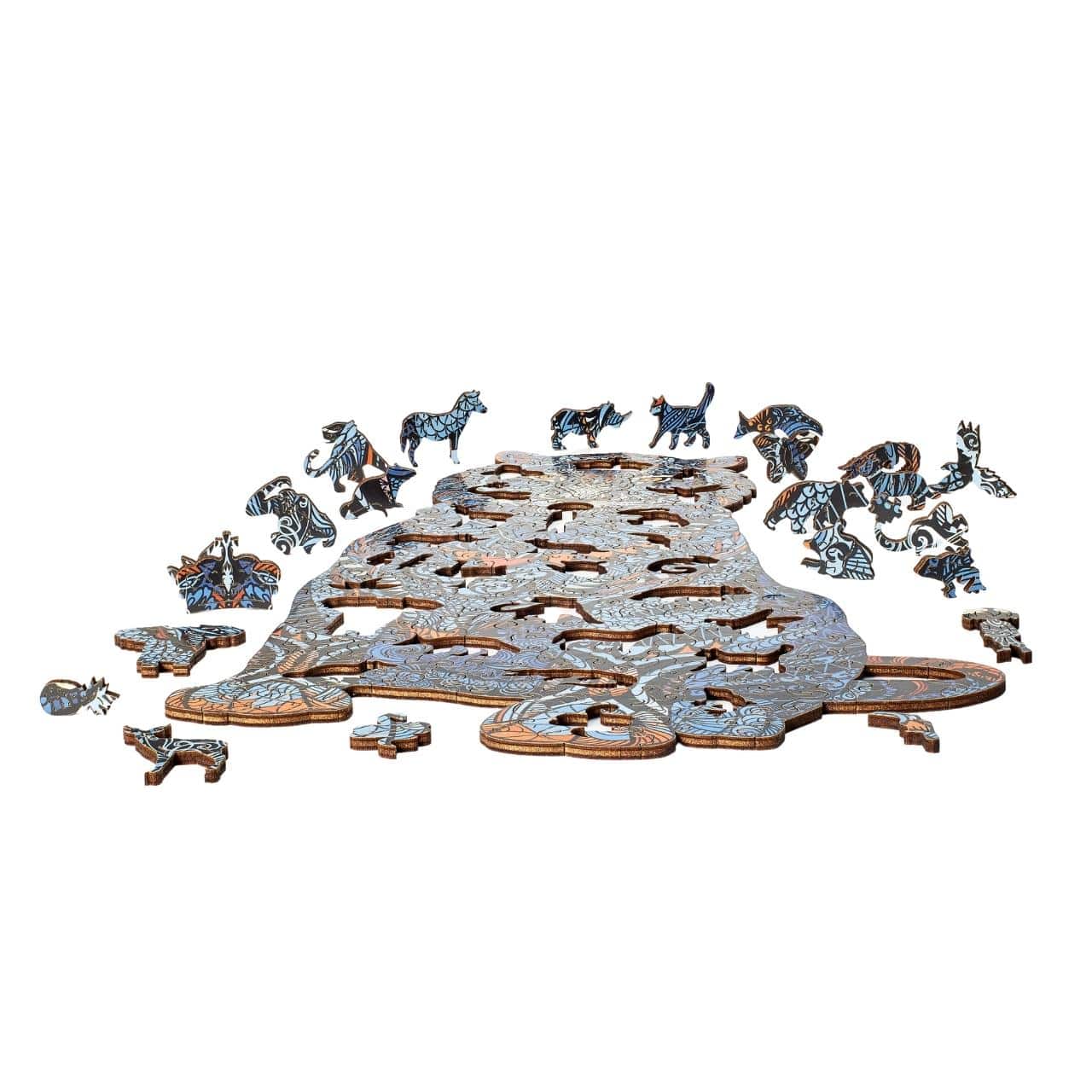 Blue Tiger Wooden Puzzle | Animal Wooden Puzzle Active Puzzles