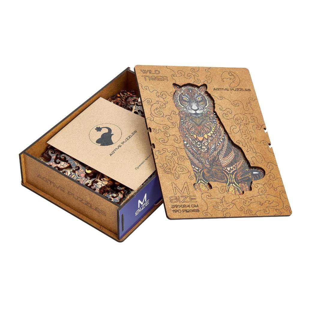 Brown Tiger Wooden Puzzle Active Puzzles