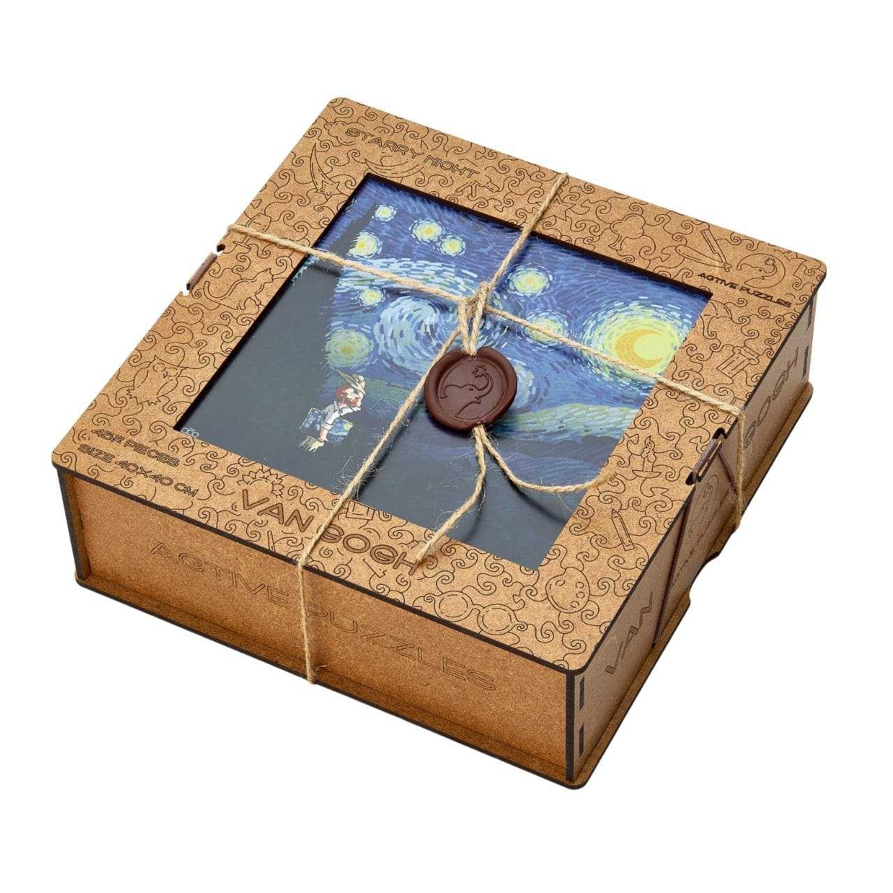 Starry night wooden puzzles box