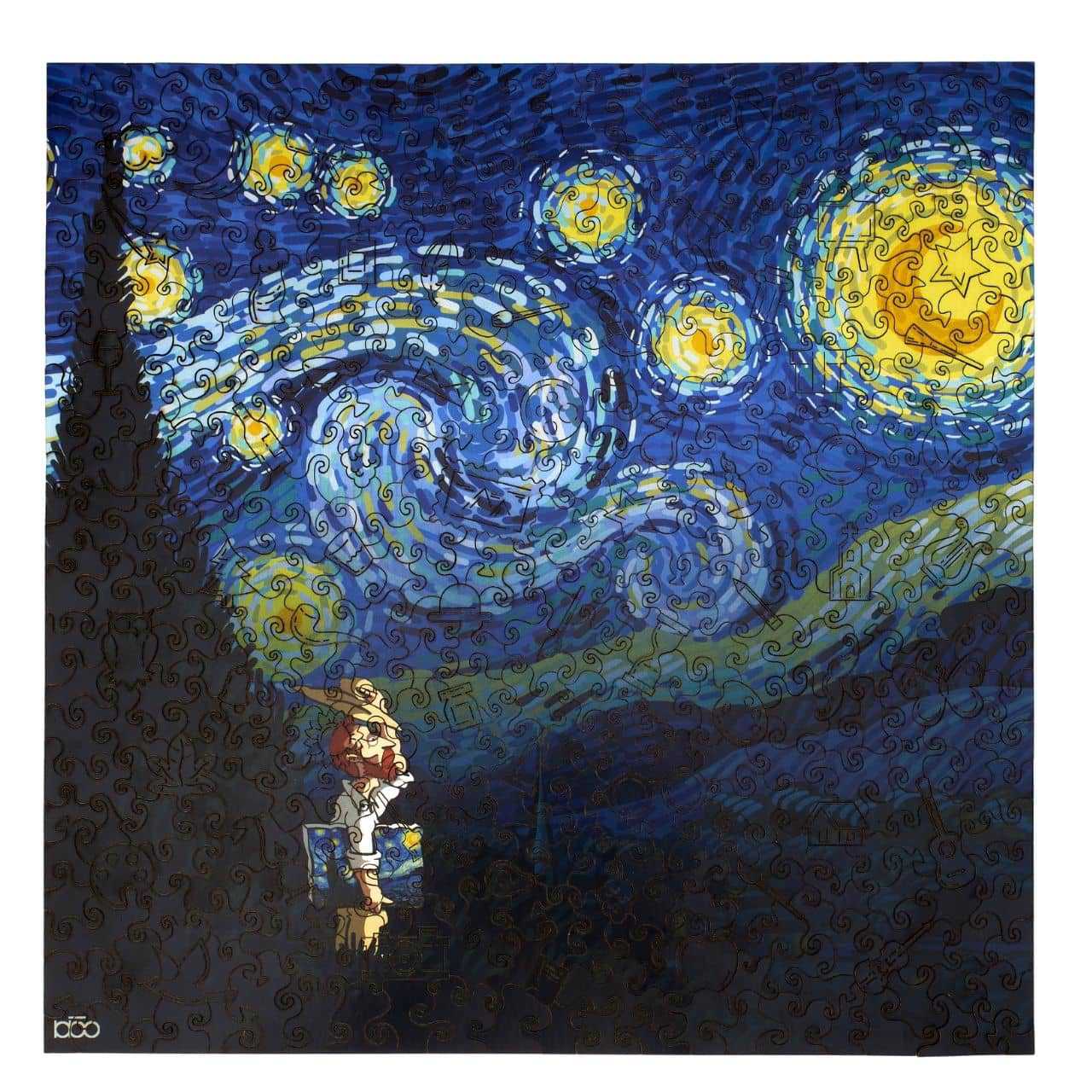 Van Gogh Starry Night Puzzle 40x40 - Advanced Wooden Art
