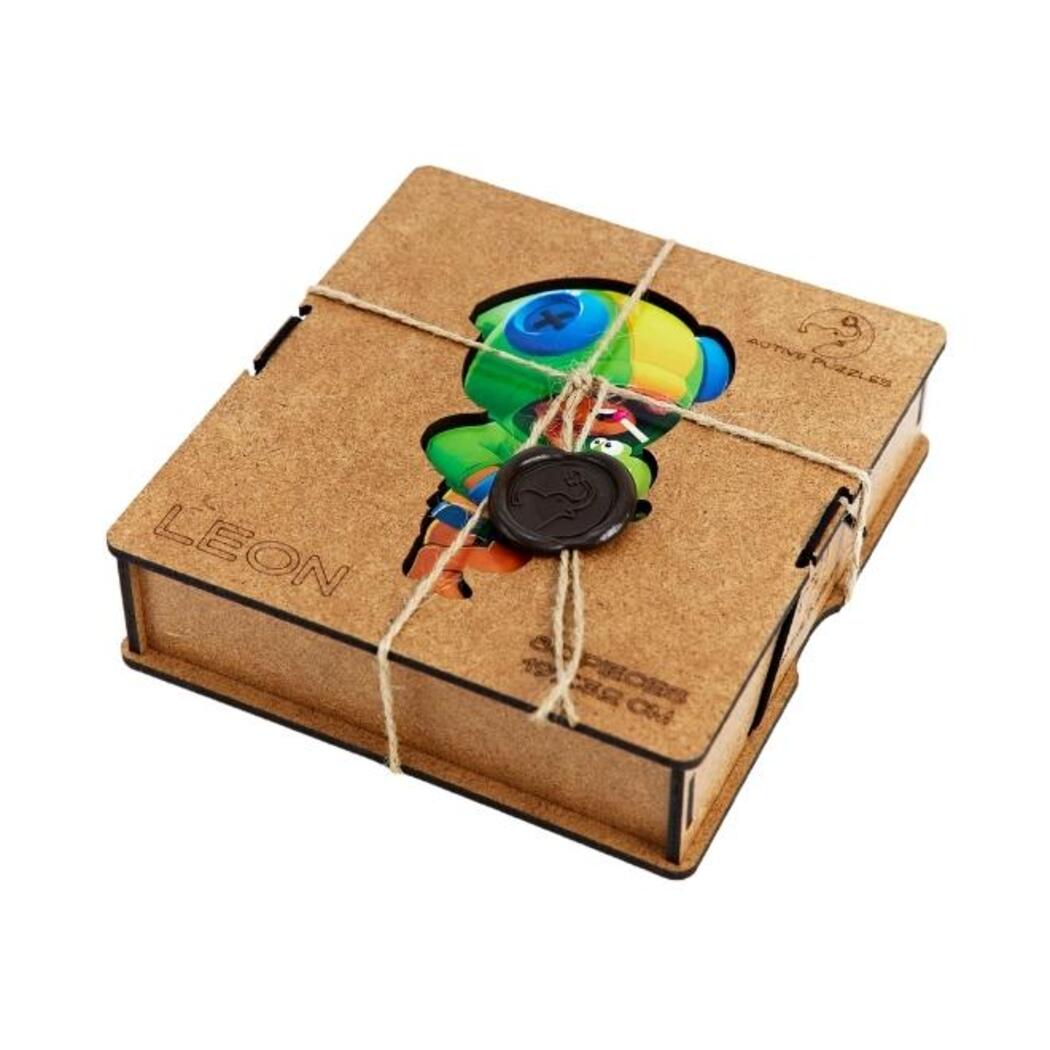 Leon Brawl Stars Wooden Puzzle packaging
