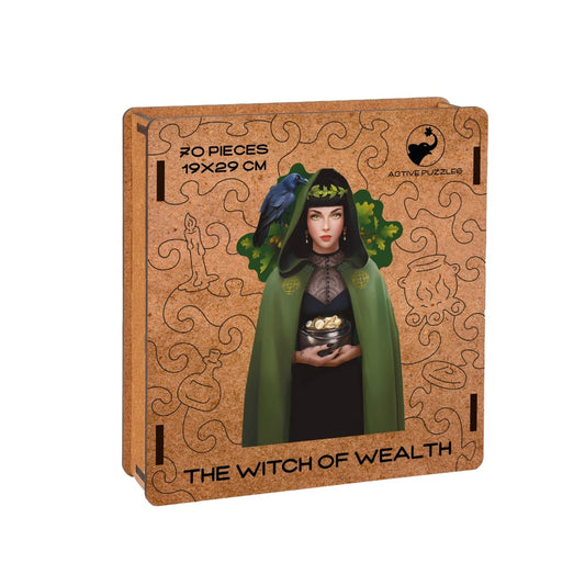 The Witch of Wealth Wooden Puzzle Boxing view